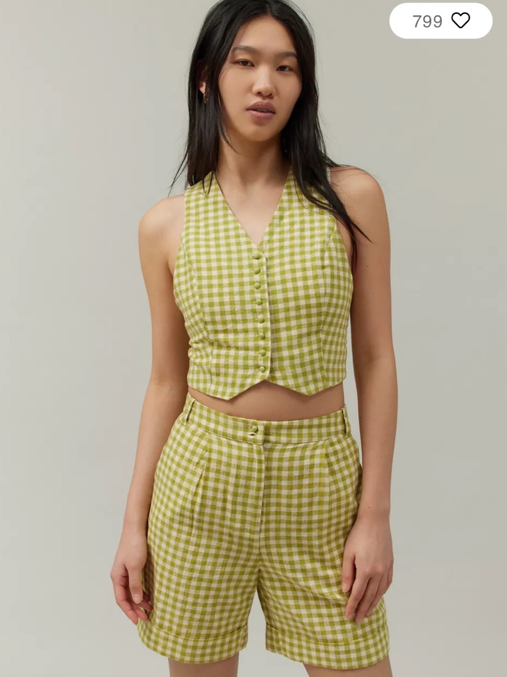 BDG Brian Gingham Vest & Short Set